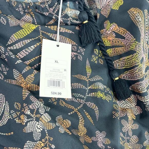 A New Day Romper Women's XL Tropical Floral Halter Sleeveless Elastic Waist NWT - Picture 4 of 10